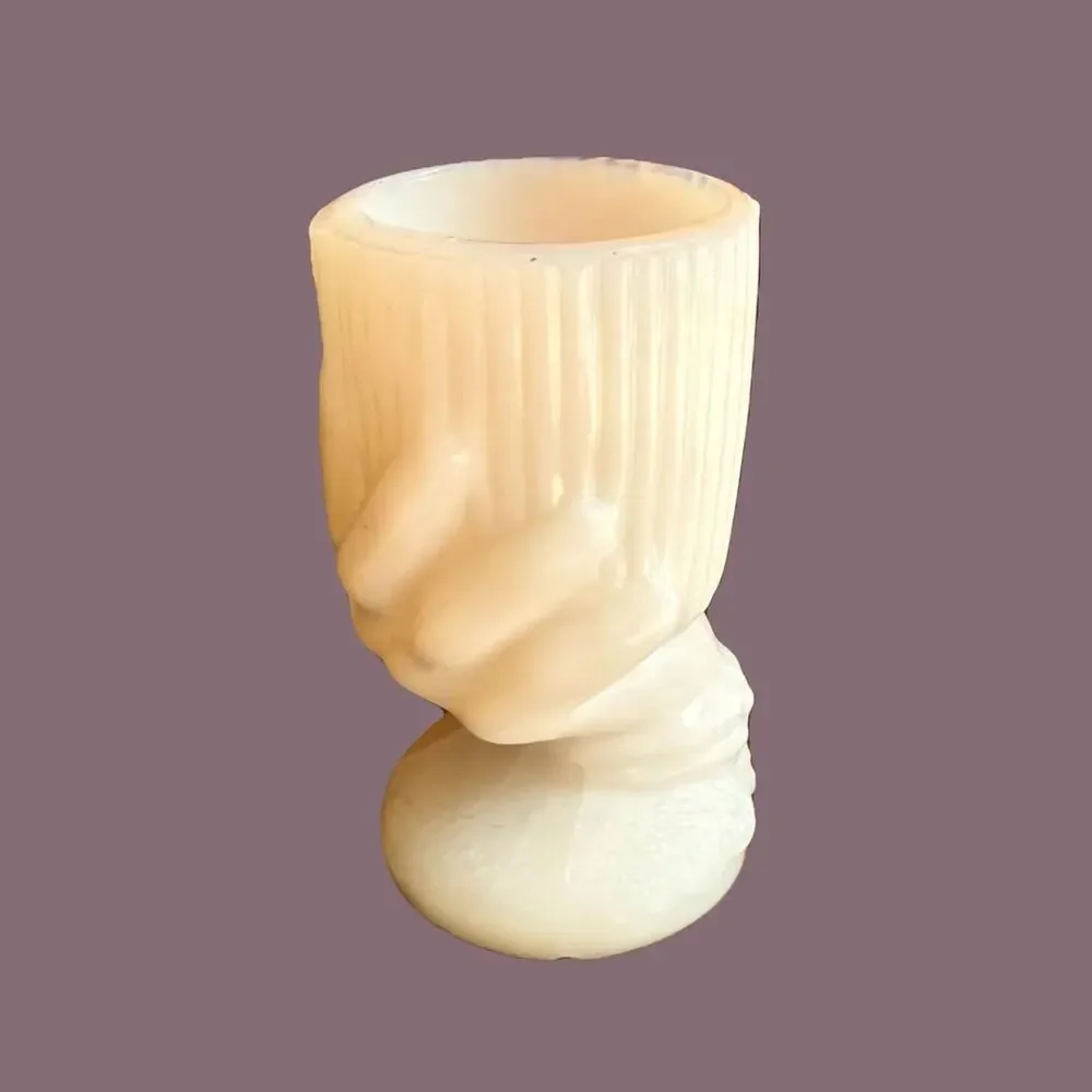 French Early 1900s Milk Glass Spill Vase